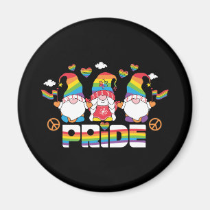 Imán LGBTQ - Orgullo - Gnomo de jardín - Color arcoiris