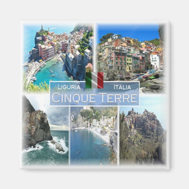 Imán LGR040 CINQUE TERRE, Mosaico, Italia, Fridge (Frente)