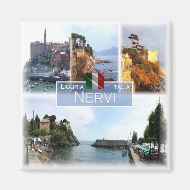 Imán LGR042 NERVI, Mosaico, Liguria, Italia, Fridge (Frente)
