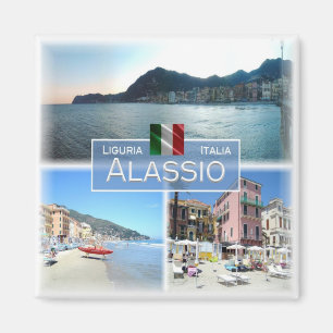 Imán LGR054 ALASSIO - Mosaico - Liguria - Italia - Frig