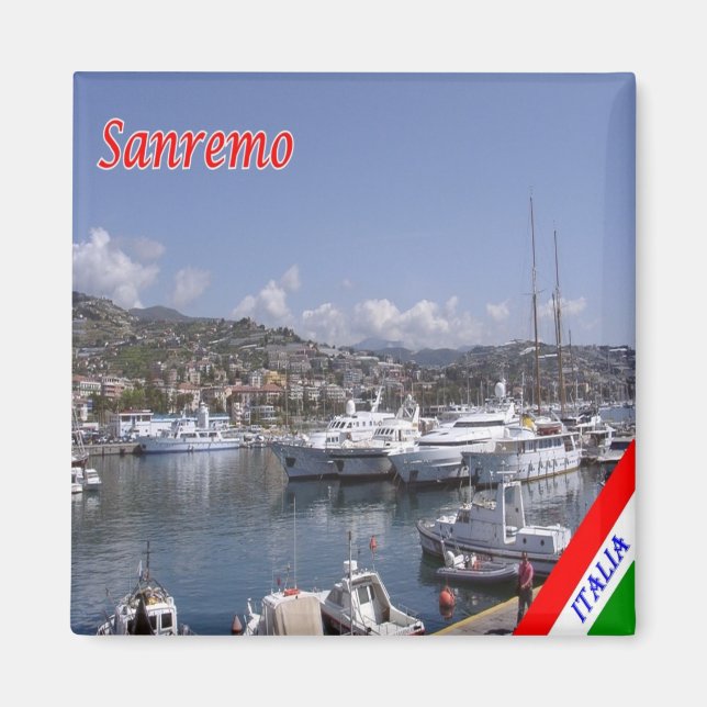 Imán LGR081 SANREMO - Port - Liguria - Italia - Fridge (Frente)