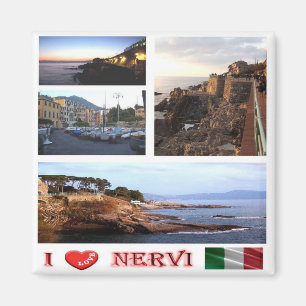 Imán LGR103 NERVI, I Love, Liguria, Italia, Fridge