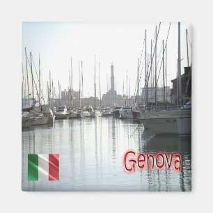Imán LGR148 Puerto GENOA, Liguria, Italia, Fridge