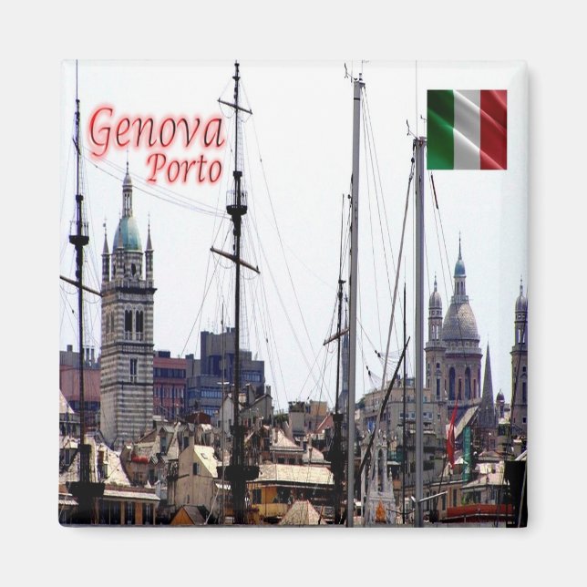 Imán LGR162 GENOA, Port, Liguria, Italia, Fridge (Frente)