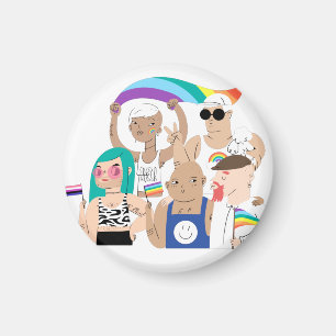 Imán LGTB+Orgullo. Amor GAY. Bandera arcoiris.