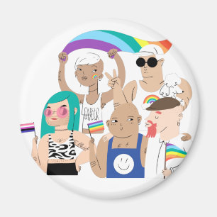 Imán LGTB+Orgullo. Amor GAY. Bandera arcoiris.
