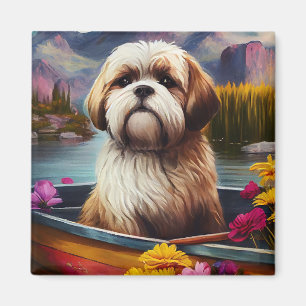 Imán Lhasa Apso en una Paleta: Una Aventura Escénica