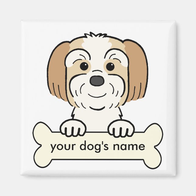 Imán Lhasa Apso personalizado (Frente)