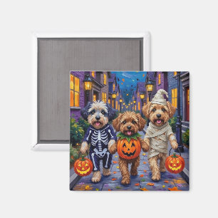 Imán Lhasa Apso Pidiendo Dulces Con Disfraces De Hallow