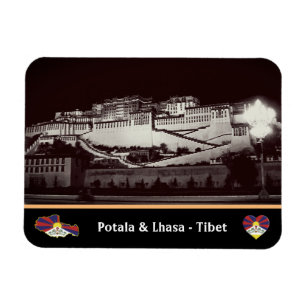 Imán Lhasa de noche - Palacio Potala, Tíbet /vintage