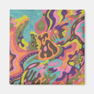 Imán "Liberar" arte de nevera abstracto