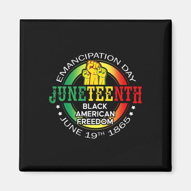 Imán Libertad afroamericana de Juneteenth 1865 Mes de l (Frente)