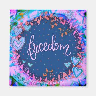 Imán Libertad Bonito diversión Floral Inespiritualidad