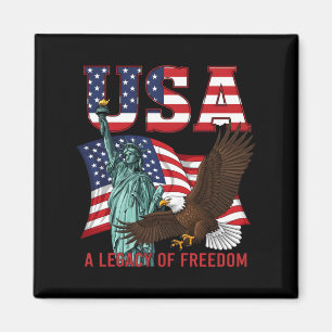 Imán Libertad usa gráfico patriótico 4 de julio largo