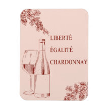 Liberté Égalité Chardonnay Funny Wine Ilustracion