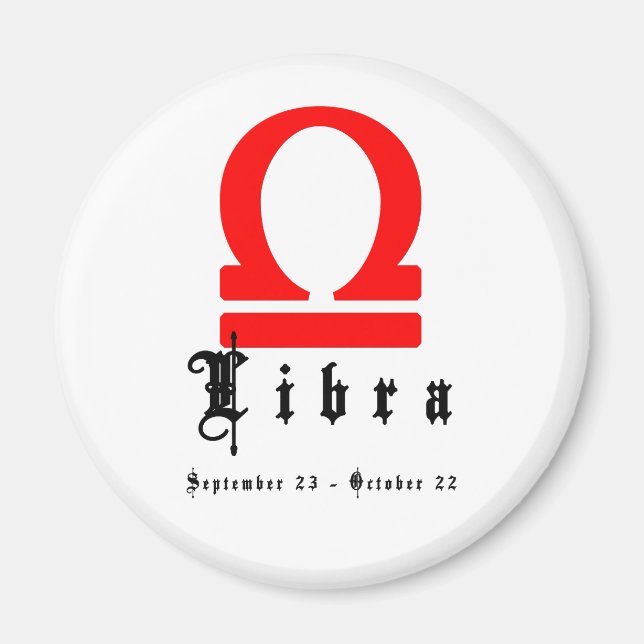 Imán Libra, 23 de septiembre - 22 de octubre (Frente)