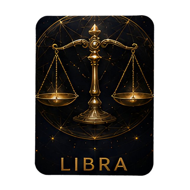 Imán Libra Signo Zodiacal Símbolo de Astrología Celeste (Vertical)