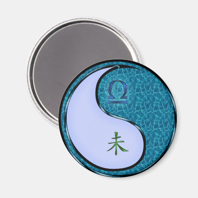 Imán Libra y Cabra de Agua (Anverso/Reverso)