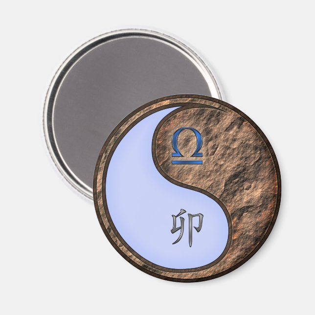 Imán Libra y Conejo de Tierra (Anverso/Reverso)