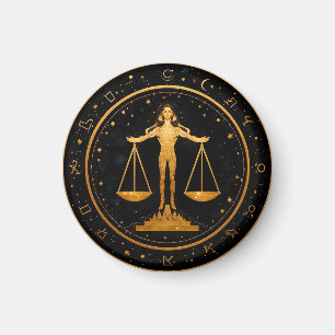 Imán Libra Zodiaco Balanza de Oro
