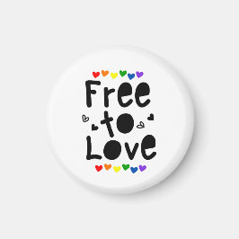 Imán Libre para amar Arcoíris Orgullo Corazones LGBTQ