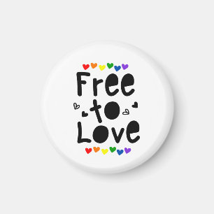 Imán Libre para amar Arcoíris Orgullo Corazones LGBTQ