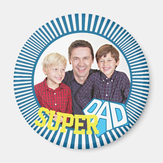 Imán Libro de historietas de personalizado Super Dad (Frente)