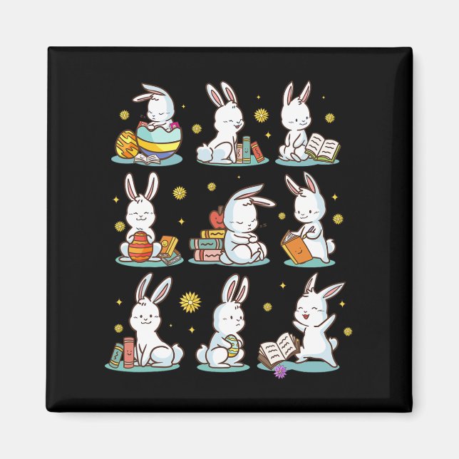 Imán Libro de lectura de Bunny Happy Easter Bookwords C (Frente)