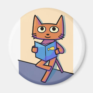 Imán Libro de lectura lindo del gato