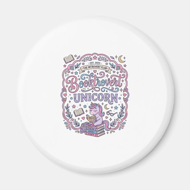 Imán Libro de Unicornio Divertido Regalo Diseño (Frente)