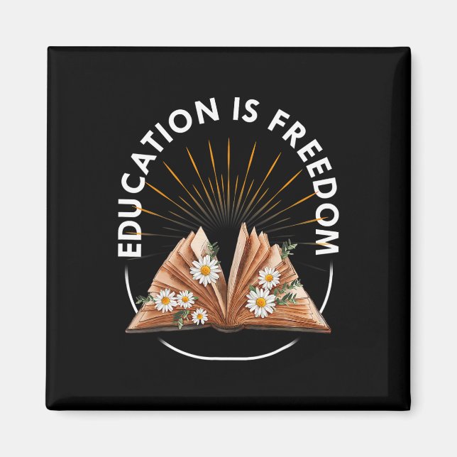 Imán Libro Educación Es Libertad Lector Mes de la Histo (Frente)