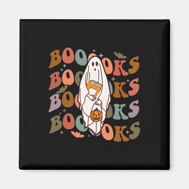 Imán Libros de Halloween adoran libro fantasma leyendo  (Frente)
