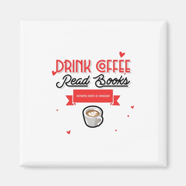 Imán Libros de lectura de café para beber desmantelar s (Frente)