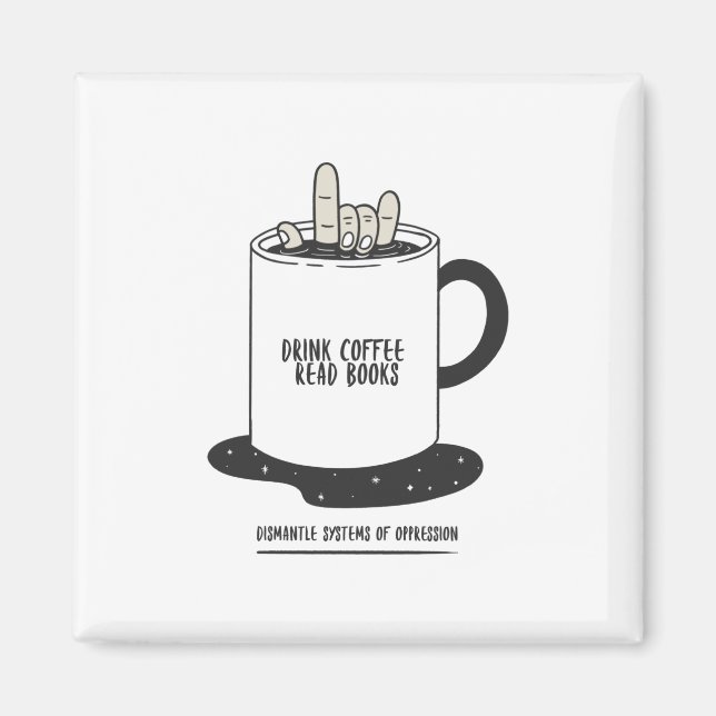 Imán Libros de lectura de café para beber desmantelar s (Frente)