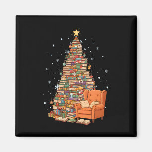 Imán Libros divertidos de Navidad Árbol Amante de los l