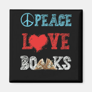 Imán Libros Peace Love Books libro de gusanos Nerd Book