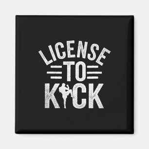 Imán Licencia Para Patear Kickboxing Kickbox Kickboxer