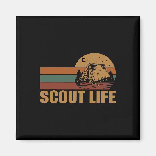 Imán Líder de acampada de Scout Life Senderismo Explora (Frente)