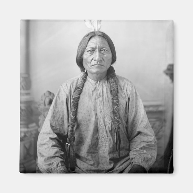 Imán Líder lakota sacudiendo a indígenas norteamericano (Frente)