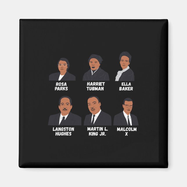 Imán Líderes negros inspiran historia negra a amer afri (Frente)