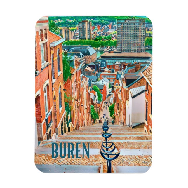 Imán Liège Buren Belgique Photo Vintage (Vertical)