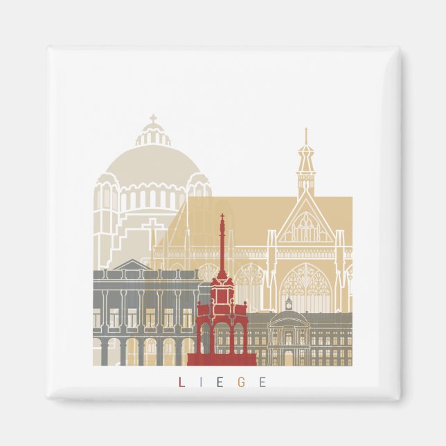 Imán Liege skyline poster (Frente)