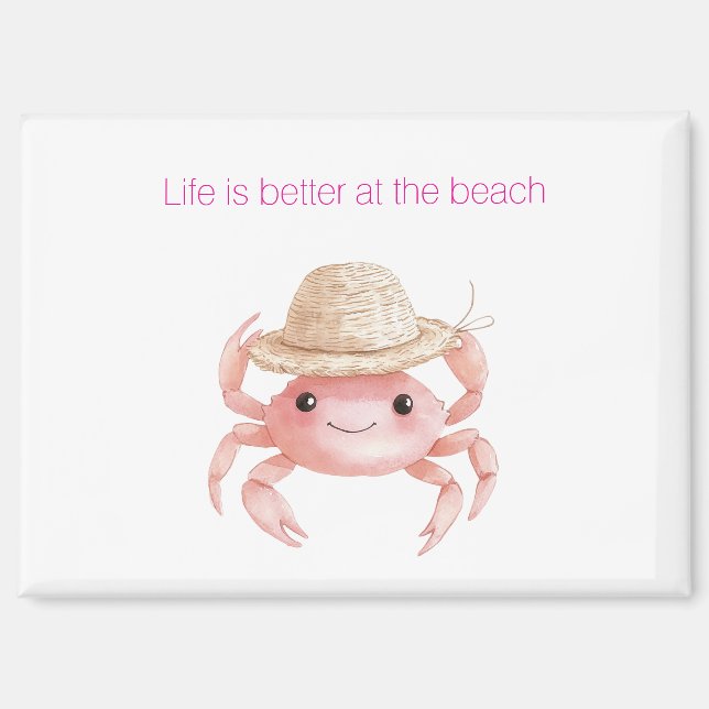 Imán Life is better at the beach crab (Anverso)