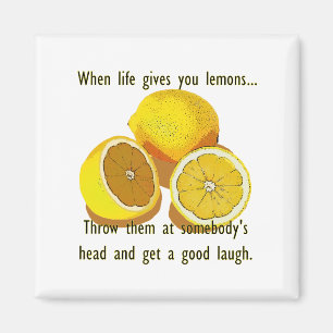 Imán Life Lemons Dark Humor Funny Fruta Amarilla