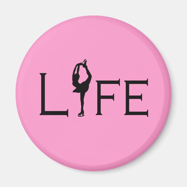 Imán LIFE (patinador gráfico) PINK (Frente)