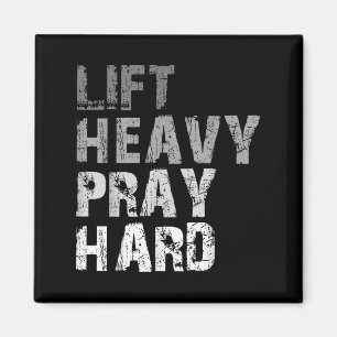 Imán Lift Heavy Pray Hard Motivational Workout Me Fe