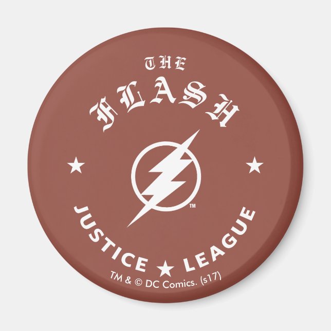 Imán Liga de la Justicia | Emblema Relámpago Flash Retr (Frente)
