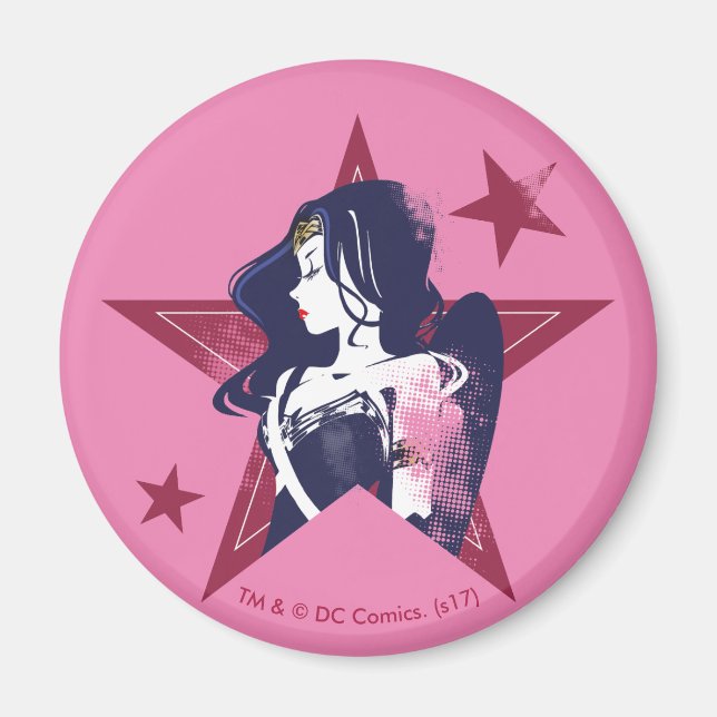 Imán Liga de la Justicia | Mujer Maravilla y arte pop d (Frente)