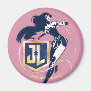 Imán Liga de la Justicia   Mujer Maravilla y arte pop d
