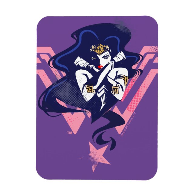 Imán Liga de la Justicia | Mujer Maravilla y arte pop d (Vertical)